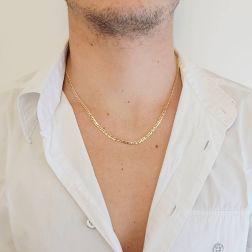 Collana Traversino 50cm x 3.50mm in Oro Giallo 18kt foto indossata