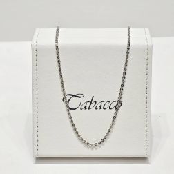 Collana Rolò Brillantata 50cm x 2.70mm Oro Bianco