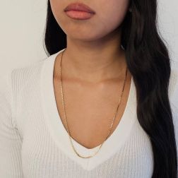 Photo of worn Necklace Veneta 61cm 1.9mm yellow gold