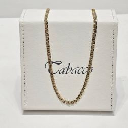 Collana Traversino Bicolore 50cm x 3.50mm in Oro Giallo e Bianco