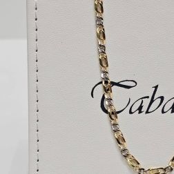 50cm Bicolor Necklace with alternating Cuban Link and Partridge 1+1 chain