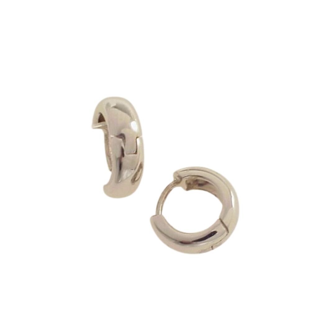 Boccole tonde bombate in Oro Bianco 18kt