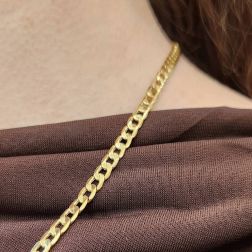 Photo of worn Cuban Link necklace 50cm x 4mm