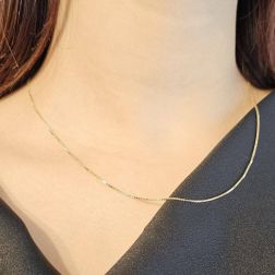 Photo of worn Necklace Veneta 0.90mm yellow gold