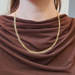 Photo of worn Cuban Link necklace 50cm x 4.20mm