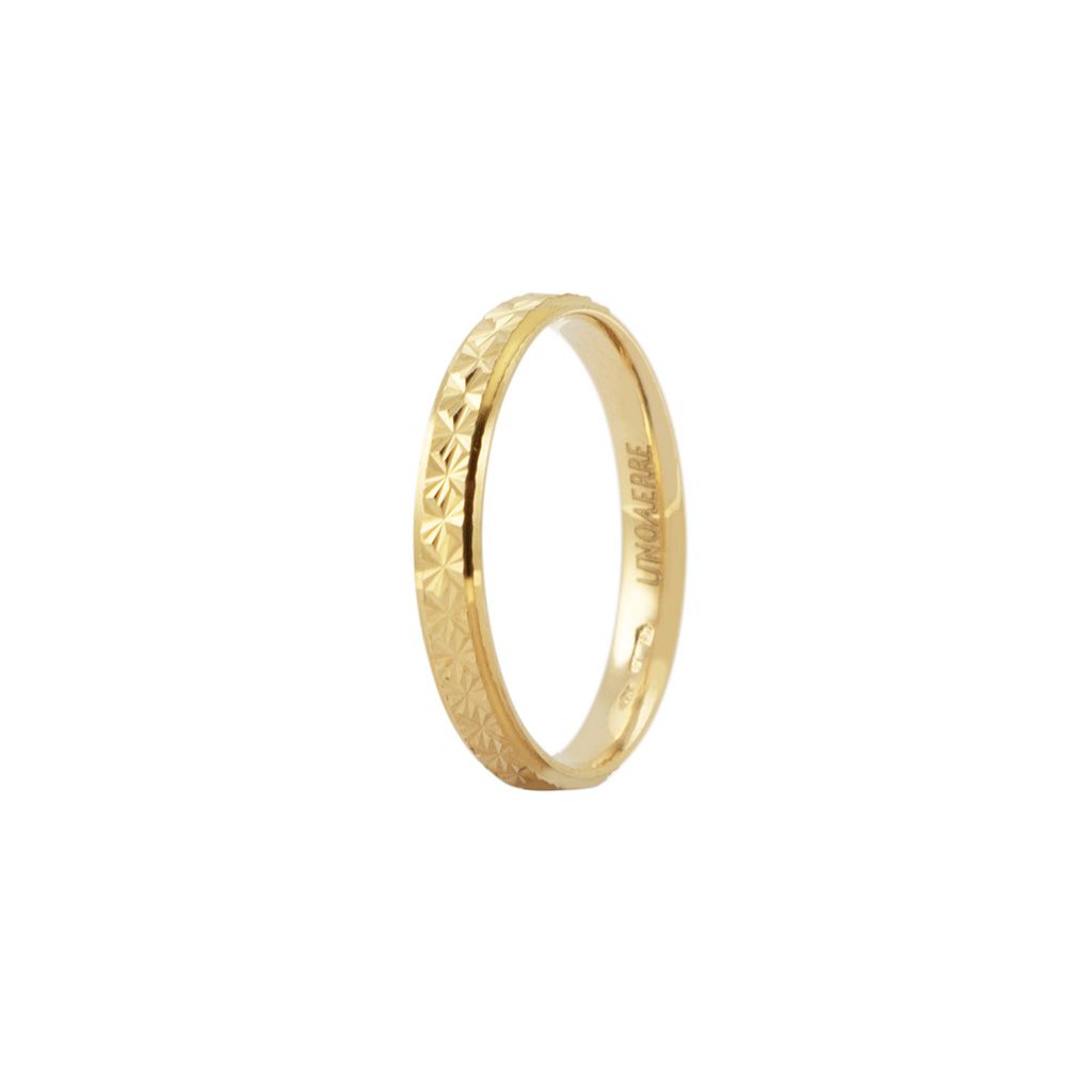 Wedding Band Mimosa 3mm comfort Yellow Gold UNOAERRE
