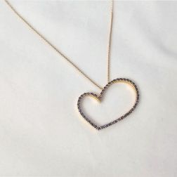 LOVE Necklace 54 Blue Sapphires in Yellow Gold