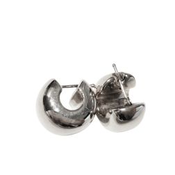 Polished Round Lobe Hoops in white gold