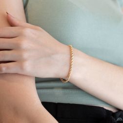 Bracciale Corda Oro giallo x 3.3mm foto indossata