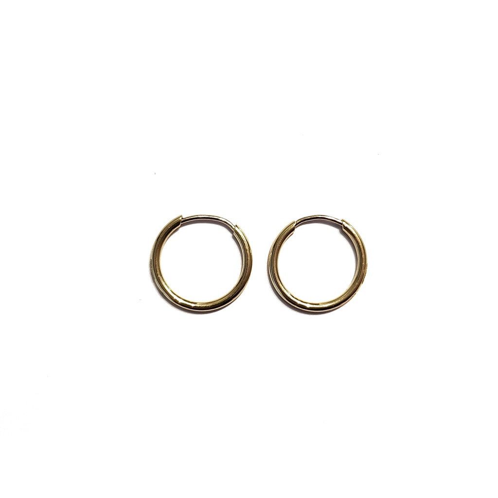 Hoops circles 1cm x 1mm in yellow gold