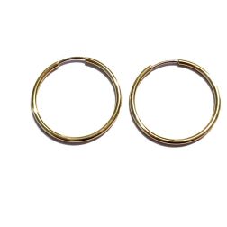 Hoops circles 1.5cm x 1mm in yellow gold