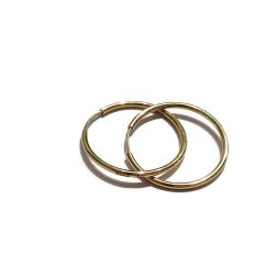 Hoops circles 1.5cm x 1mm in yellow gold