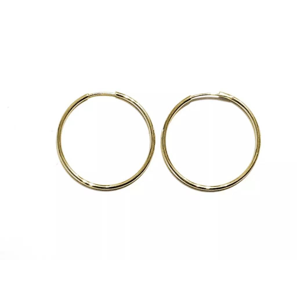 Hoops circles 1.80cm x 0.90mm/1mm in Yellow Gold