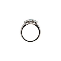 Aquamarine Trilogy Ring in White Gold