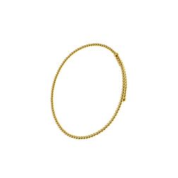 Open Bangle Bracelet with Beads in Yellow Gold