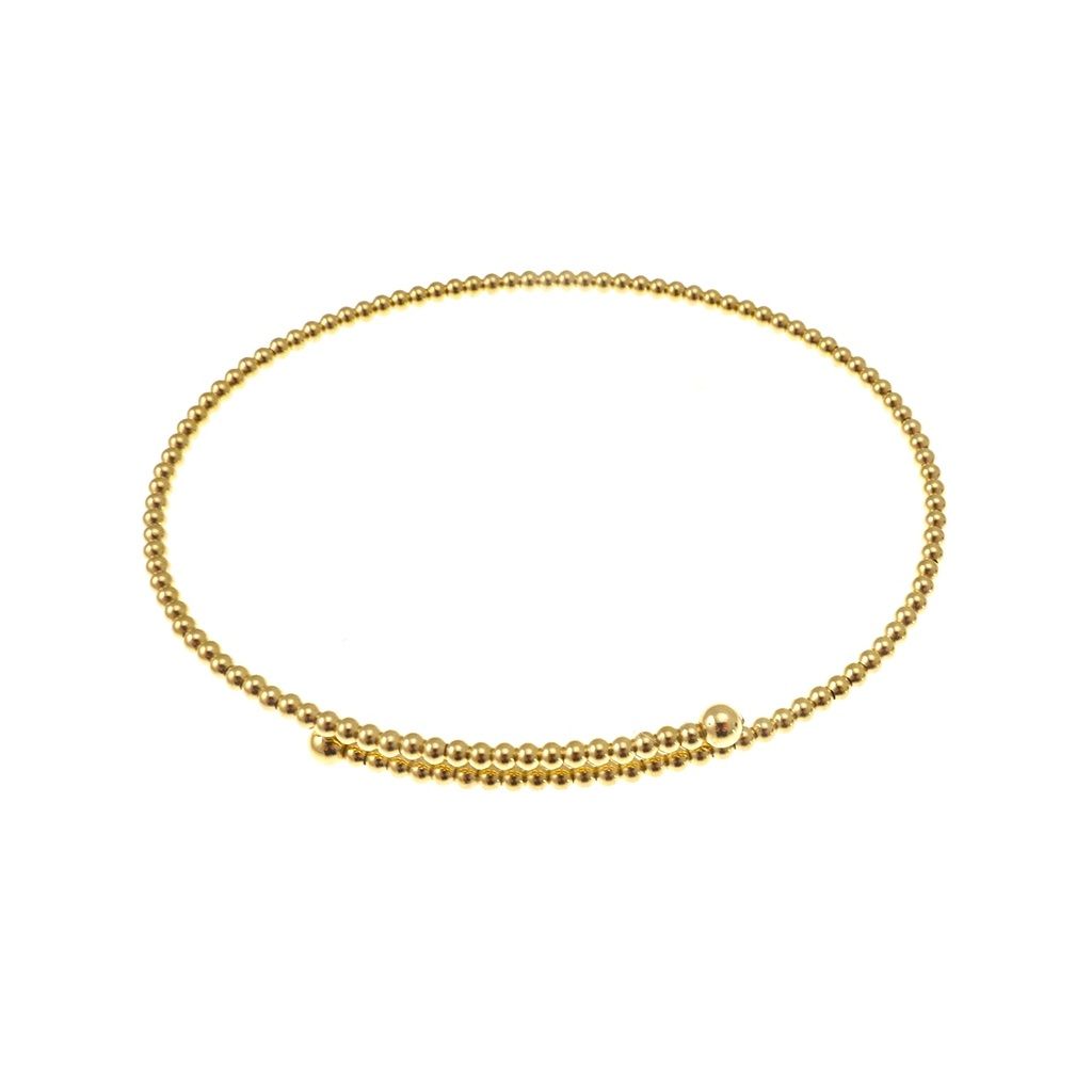 Bracciale Rigido aperto a Palline in Oro Giallo