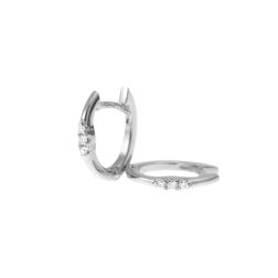 Small Oval Hoops Trilogy Diamonds