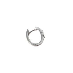 SINGLE Earring Small Oval Hoop Trilogy Diamonds