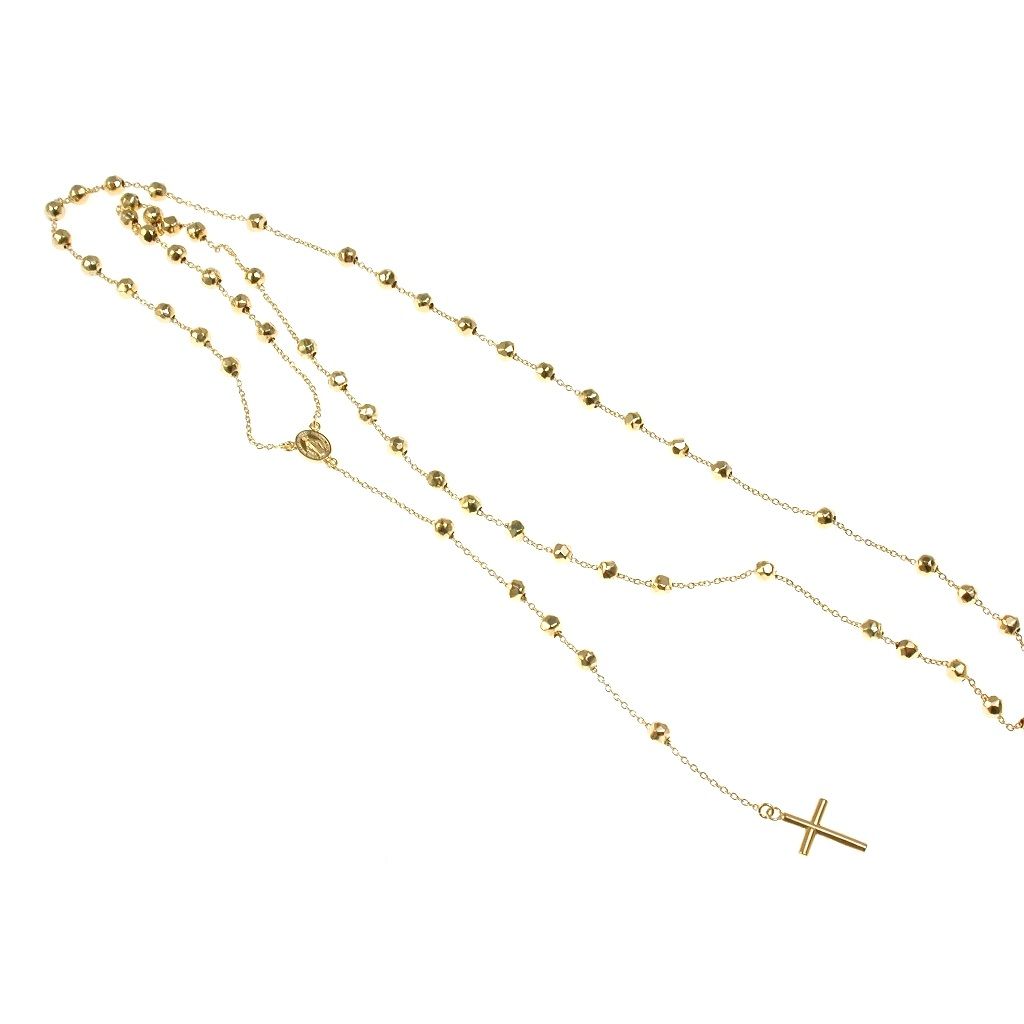 Yellow Gold Rosary Necklace spheres 4.80mm