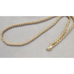 Collana Corda oro giallo con veneta oro bianco 61cm x 4.50mm