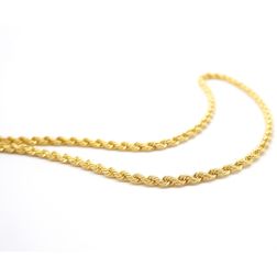 Rope necklace 42cm x 5.30mm in 18kt yellow gold.