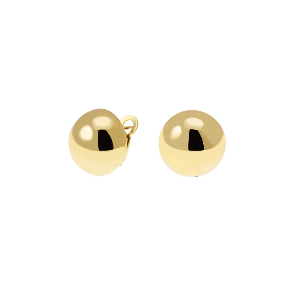 Super Lightweight Semi-Sphere Shaped Lobe Earrings in Yellow Gold