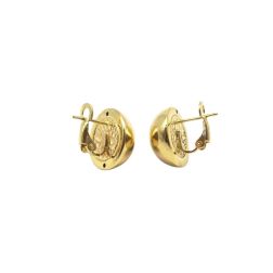 Super Lightweight Semi-Sphere Shaped Lobe Earrings in Yellow Gold