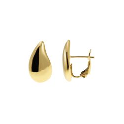 Super Lightweight Drop Shaped Lobe Earrings in Yellow Gold