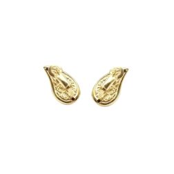 Super Lightweight Drop Shaped Lobe Earrings in Yellow Gold