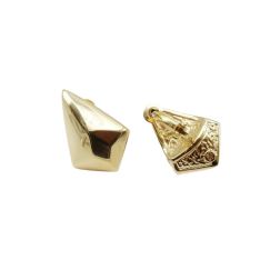 Super Lightweight Prism Shaped Lobe Earrings in Yellow Gold