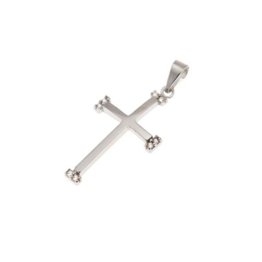 Collana con ciondolo a croce in oro 14 carati e zirconi cubici Collana con ciondolo a croce in oro 14 carati e zirconi cubici