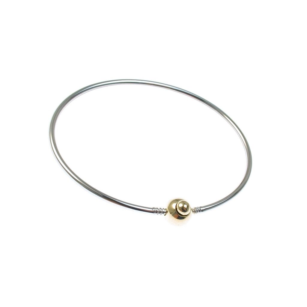 White Gold 7.00cm diameter Sintesi Rigid simple Bracelet