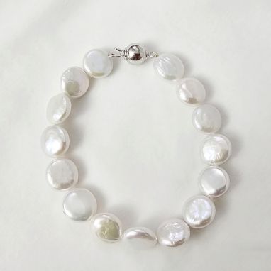 Vauki Bracciale di perle da donna, bracciali regolabili con