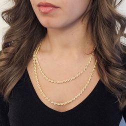 Rope necklace 50cm 60cm x 4.80mm in yellow gold
