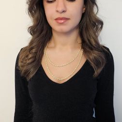 Rope necklace 50cm 60cm x 4.80mm in yellow gold