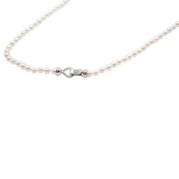 Fresh Water Pearl Necklace with White Gold and Diamond Drop Clasp