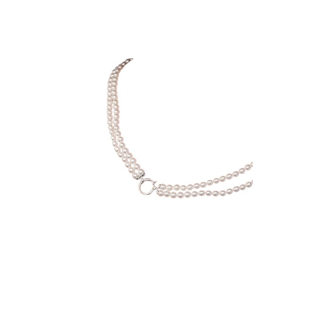 Double strand Fresh Water Pearl Necklace with White Gold Clasp