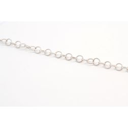 Necklace Rolò striped chain 4.7mm 18kt white gold