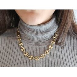 Photo of worn Navy chain Necklace 51cm x 12.30mm
