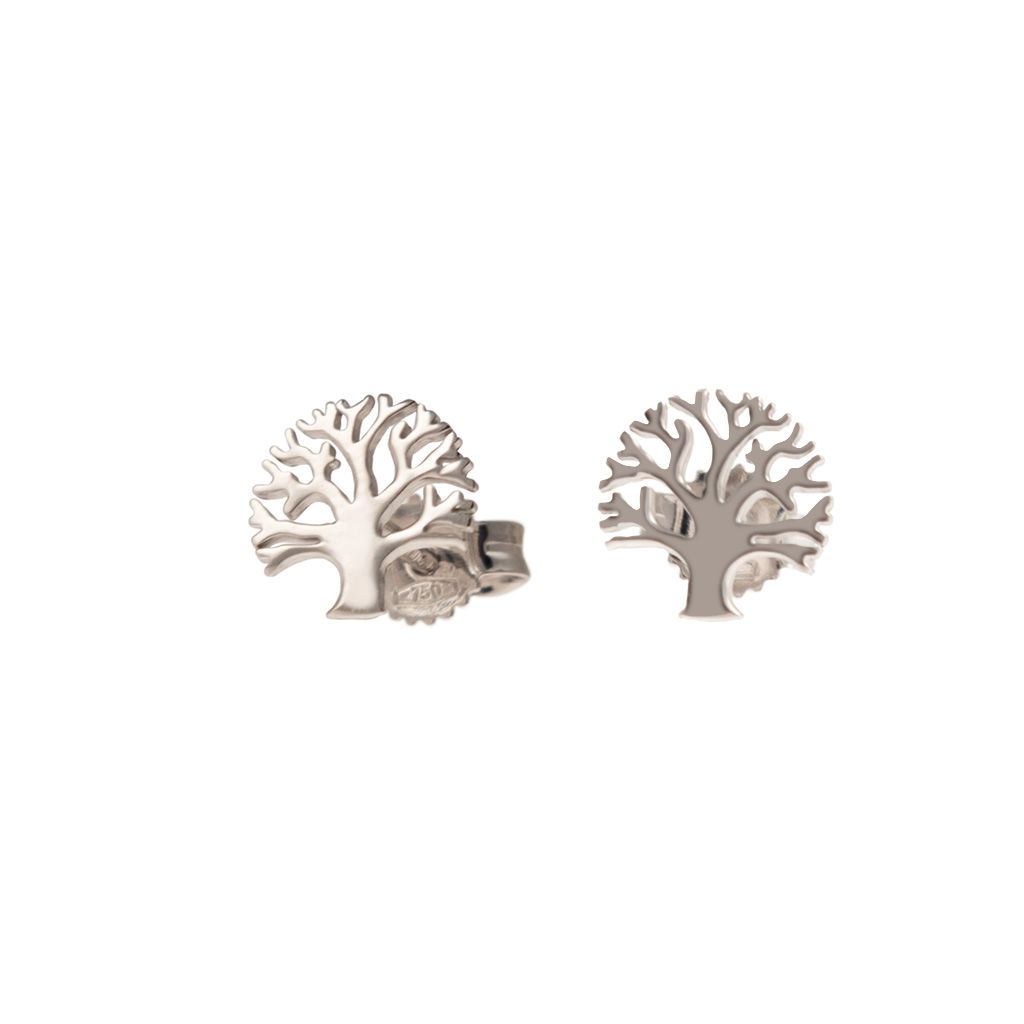 White Gold Tree of Life Earrings