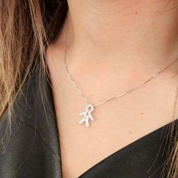 Photo of worn Baby in White gold and Diamonds Pendant