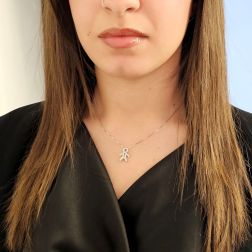 Ciondolo Bimbo oro Bianco e Diamanti foto indossata