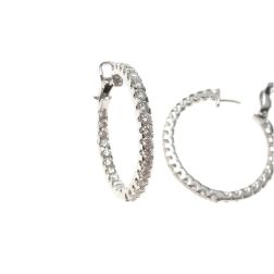 Boccole con 58 Diamanti 5,36ct chiusura a Clip in Oro Bianco