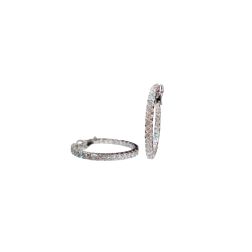 Hoops with 58 diamonds 5.36ct clip closure in white gold