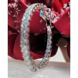 Boccole con 58 Diamanti 5,36ct chiusura a Clip in Oro Bianco