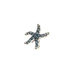Starfish Pendant with Blue Diamonds in White Gold