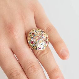 Anello Coriandoli Oro Rosa foto indossata
