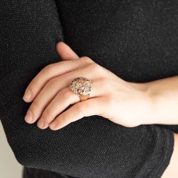 Photo of worn Rose Gold Confetti Ring