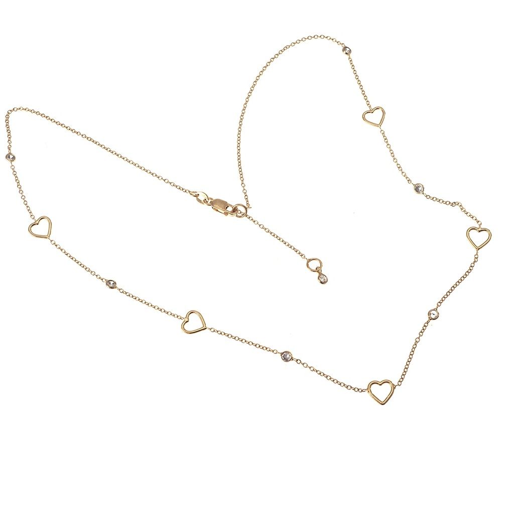 Collana Girocollo con Cuori e Zirconi