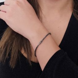 Photo of worn Black Diamonds Squared Tennis Bracelet x 2.30mm